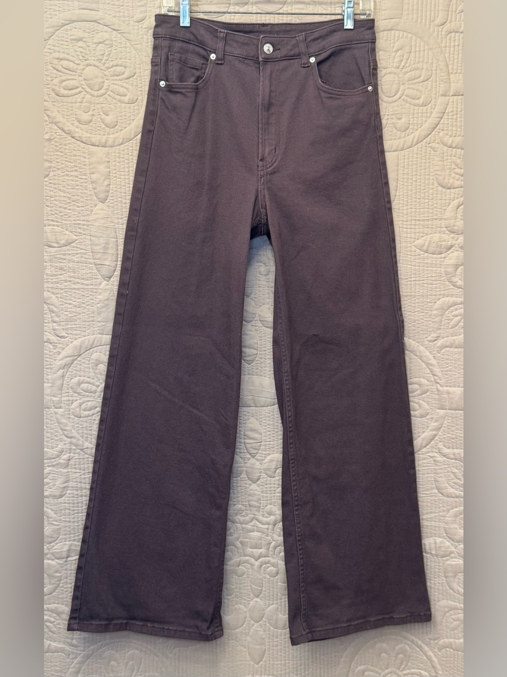 Divided H&M Women’s Wide-Leg Muted Chocolate Brown Jeans
